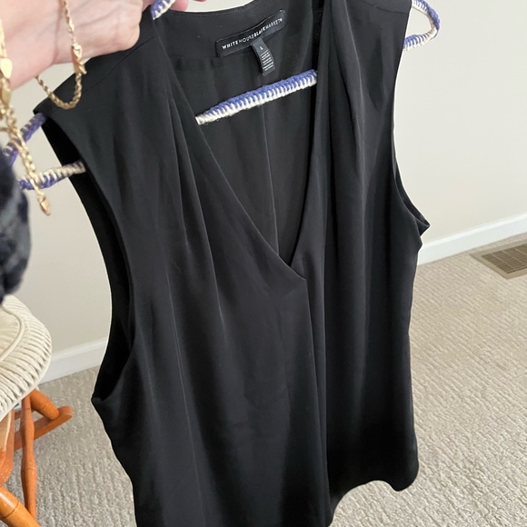 White House Black Market Tops - White House Black Market V-Neck Black Blouse Sleeveless